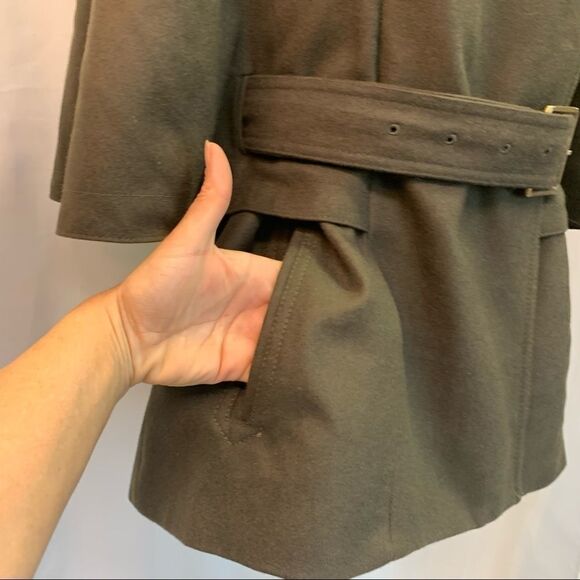 Andrew Marc Aerial Wool Capelet Jacket Green size 12 - Picture 7 of 13